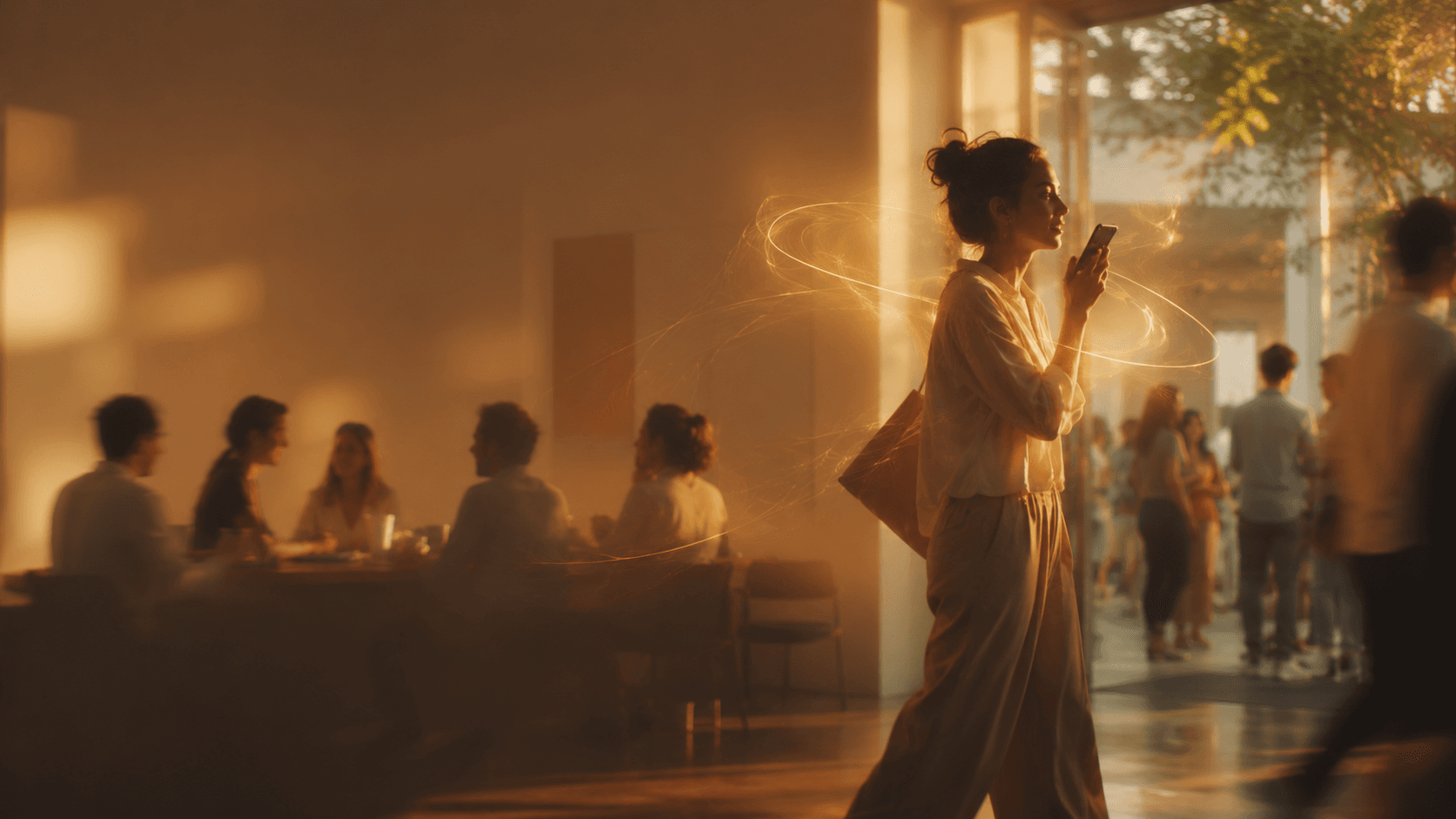 Someone capturing an experience at a gathering